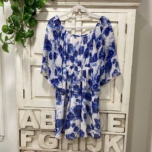 Alice + Olivia Blue and White Floral Dress